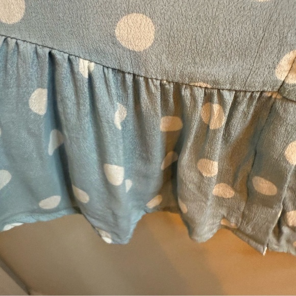 Primark Blue Puff Sleeve Peplum Blouse - Picture 6 of 8